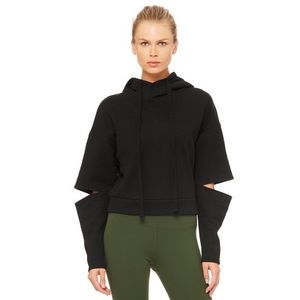 ALO Peak cropped hoodie sweatshirt cut out elbow